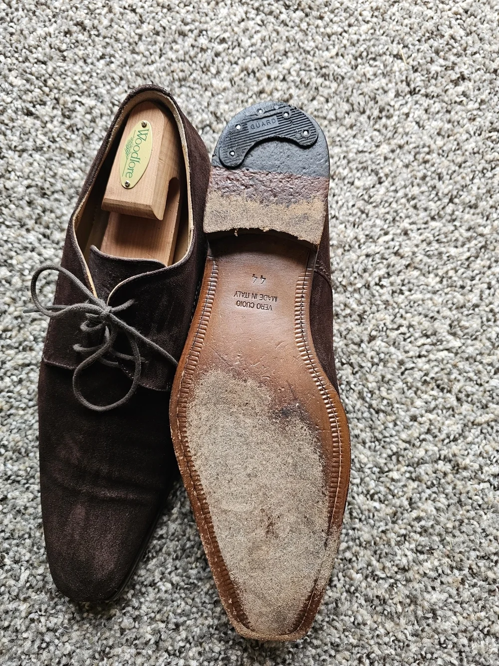 Faconnable Dark Brown Suede Derby Shoes